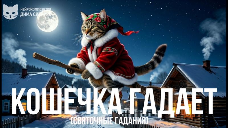 КОШЕЧКА ГАДАЕТ (Святочные гадания) - Дима Сибиряк. AI Music Video #cats #кошки