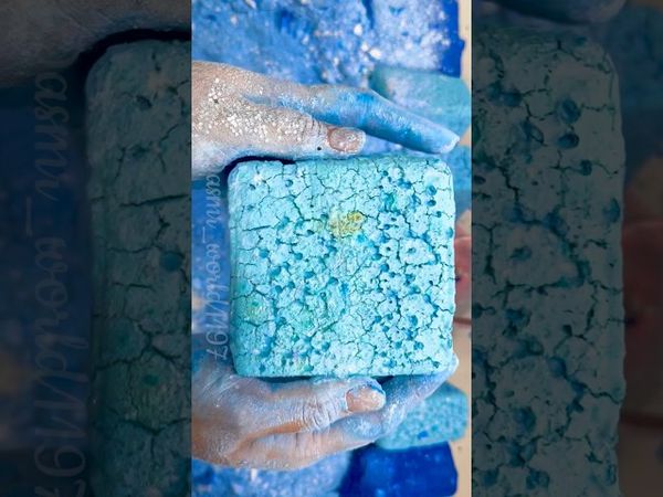 Blue Pasted Blocks #rainbowsoap #oddlysatisfying #relax #crushingtime #satisfying #crunchycrumbles