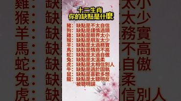【十二生肖 你的缺點是什麼】#生肖 #十二生肖 #運勢 #生肖運勢 #玄學 #風水 #命理