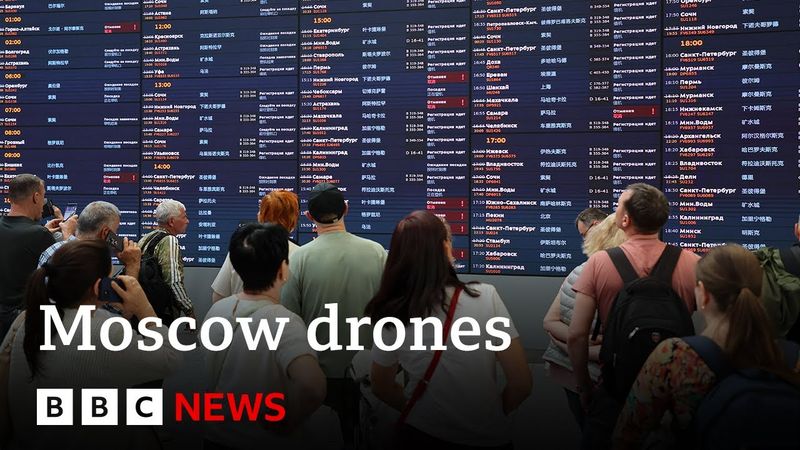 Moscow airports temporarily closed after Ukraine drone attacks | BBC News