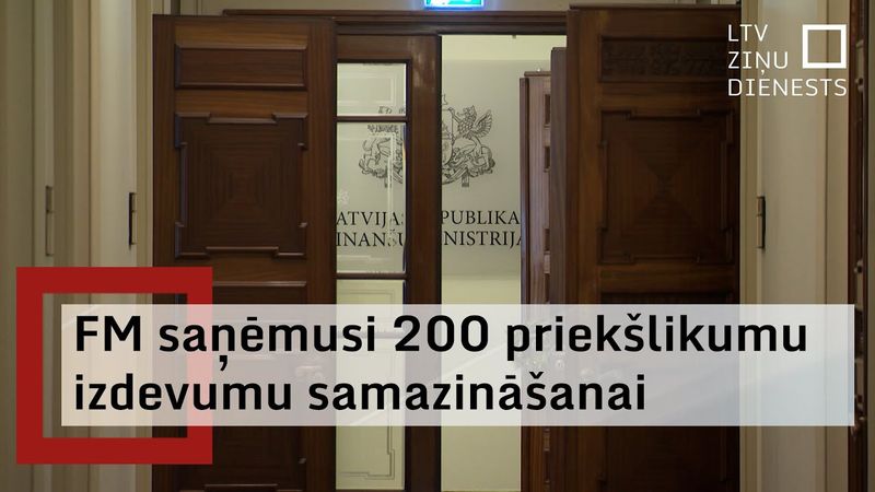 Finanšu ministrija: Tuvāko trīs gadu laikā jāpanāk izdevumu samazināšana par 450 miljoniem