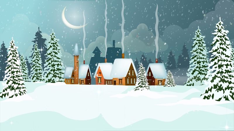 Christmas Background, Snow Falling, the lights, Snowflakes | Animated Ambient Backdrop