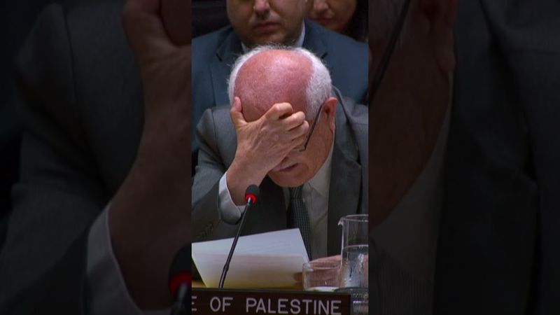 Palestinian ambassador to the UN breaks down when describing children’s suffering | AFP #shorts