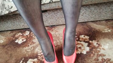 Мои новые блестящие колготки