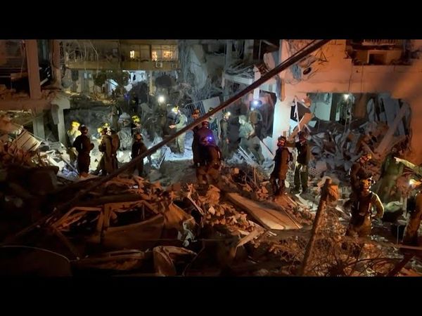 Rubble at site of Iranian strike near Tel Aviv | AFP
