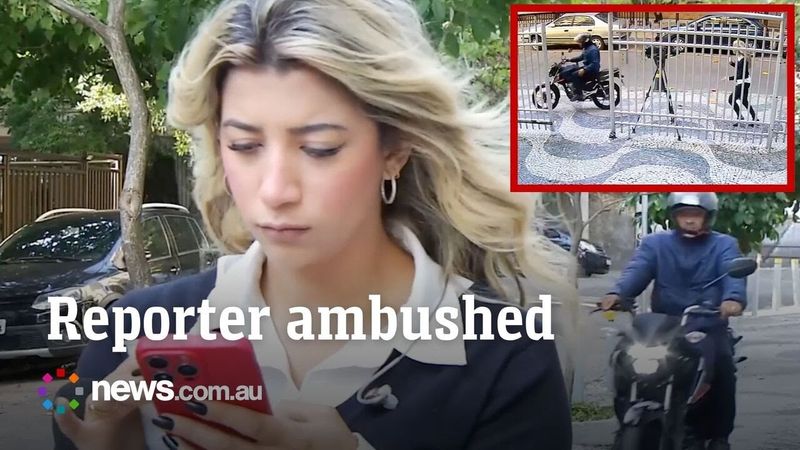 TV Reporter mugged on camera just before going on air