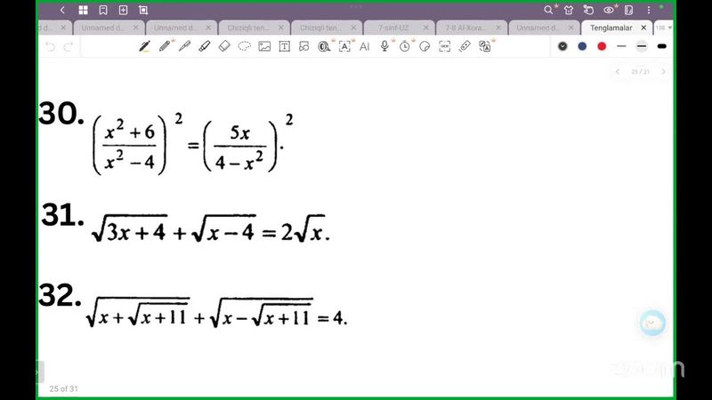21-Online Dars Tenglamalar