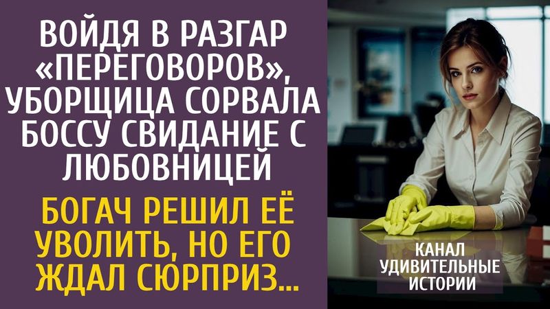 Войдя в разгар «переговоров», уборщица сорвала шефу свидание… А решив её уволить, не ожидал сюрприза