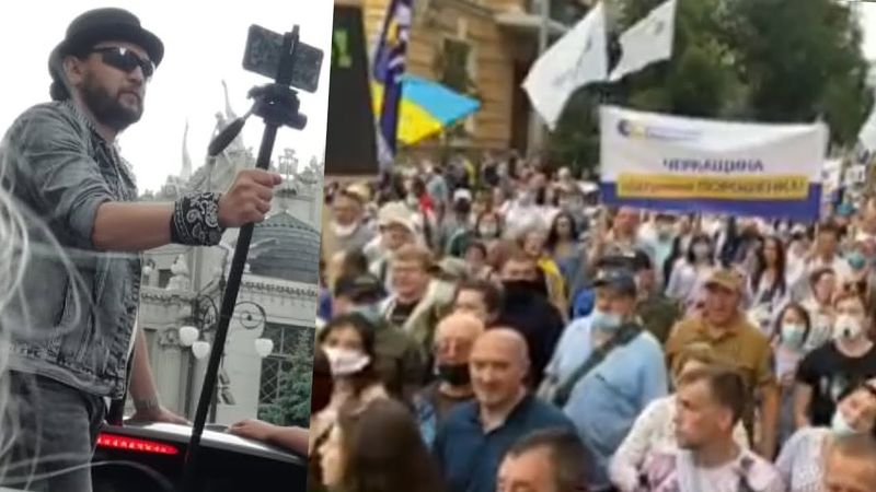 ЛУГАНСКИЙ НА БРОНЕВИКЕ ВЕДЕТ НАРОД К ОФИСУ ЗЕЛЕНСКОГО