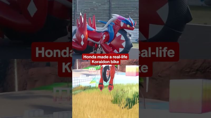 Honda built this Pokémon Scarlet Koraidon bike using balance control technology! #pokemon #car #bike