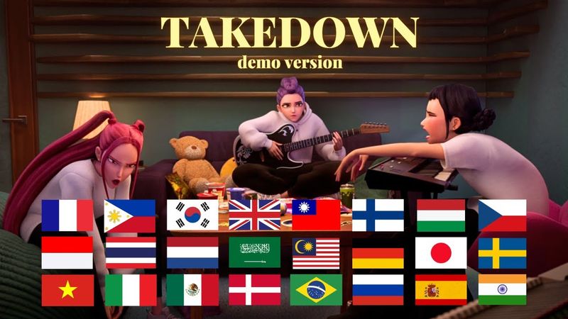 TAKEDOWN - DEMO VERSION in 36 Languages | KPOP DEMON HUNTERS