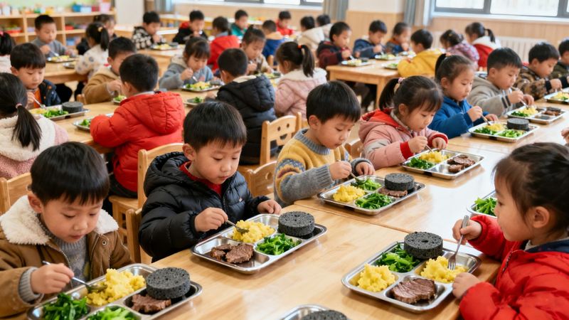 Un asilo nido molto rinomato ed eccellente in Cina, il pranzo è stato davvero impressionante!