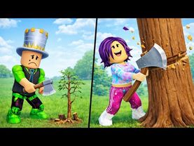 🌴 НЕ МОГУ СРУБИТЬ ДЕРЕВО в РОБЛОКС! Оно растет БЕСКОНЕЧНО! Папа и дочка вырастили легендарное дерево