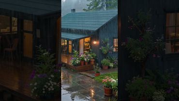 Heavy Rainfall Around a Cabin Garden | Relaxing Rain Sounds for Deep Sleep #rain #rainoundforsleep