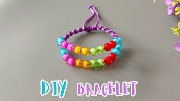 DIY 💜 Macrame Friendship Bracelet. Beaded Bracelet.