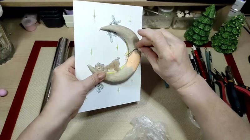 Ватная игрушка ЛУННАЯ СКАЗКА   Урок 2  Лепим лицо из ПАПЬЕ МАШЕ  с добавлением глины