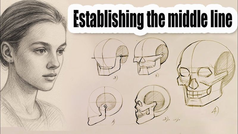 Plate 3. Establishing the Middle Line & Jaw Structure #LoomisMethod #HowToDraw #sketchportraitsbync