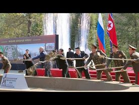 해외군사작전 전투위훈기념관건설착공식 숭엄히 거행 경애하는 김정은동지께서 착공식에 참석하시였다