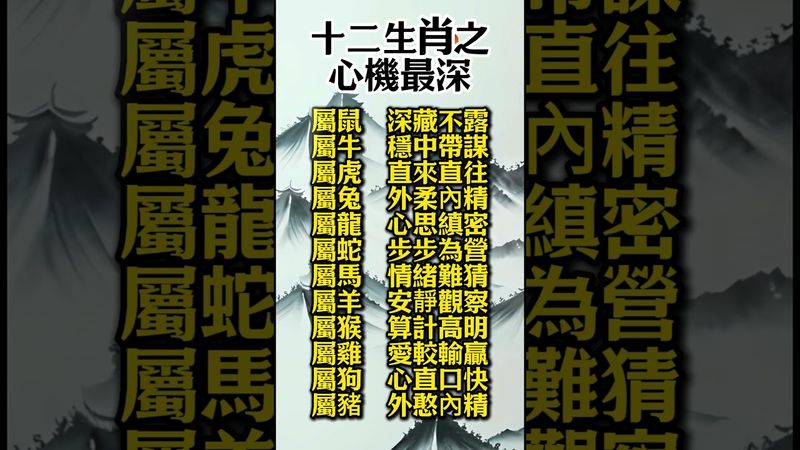 十二生肖之「心機最深」#生肖 #十二生肖 #運勢 #生肖運勢