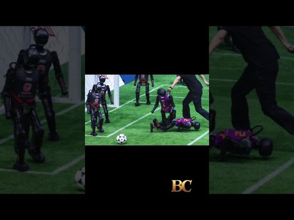 Beijing hosts China’s first fully autonomous 3-on-3 AI robot soccer match