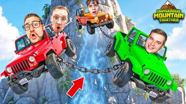 4 МАШИНЫ СВЯЗАНЫ ЦЕПЬЮ! УПАЛ ОДИН = УПАДУТ ВСЕ! УГАР ДО СЛЕЗ! (DANGEROUS MOUNTAIN TOGETHER)