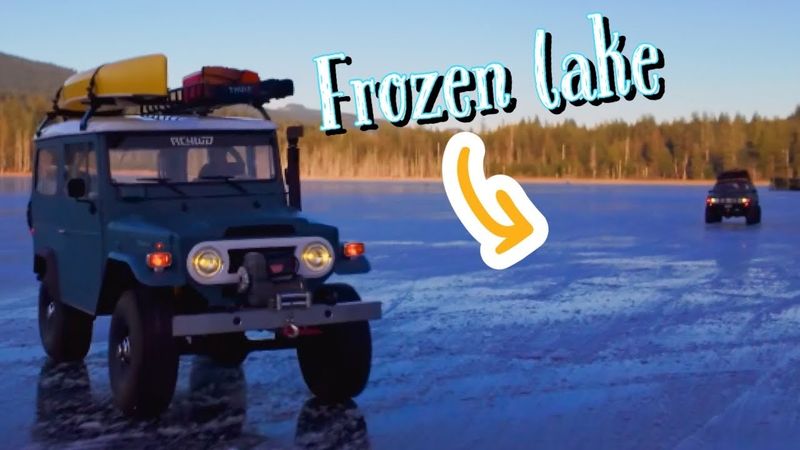 Scale Toyota FJ40 & 4Runner RC crawlers drifting on ice #rc #Rc4wd