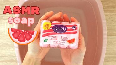 💖🤍ASMR SOUNDS💖🤍PINK DURU SOAP BAR🧼SPONGE🧽АСМР МЫЛО🧼ГУБКА🧽