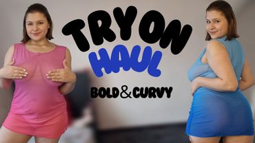 [4K] Try on haul sheer Dresses Curvy edition 🌸 | See everything | See through | Mesh | Transparent
