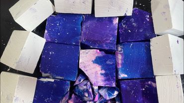 Purple Dyed Blocks Collab w/ @multicrusheswithmimi 🥰💜 | Gym Chalk ASMR | Oddly Satisfying