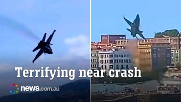 Terrifying air show moment as jet dives to avoid bird strike