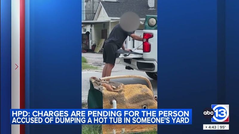 Charges pending for person accused of dumping hot tub in someone's yard, HPD says