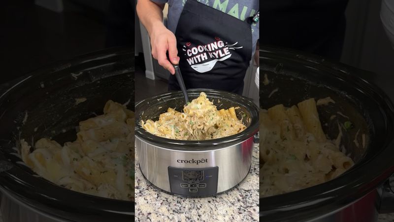Crock Pot Garlic Parmesan Chicken Pasta #shorts