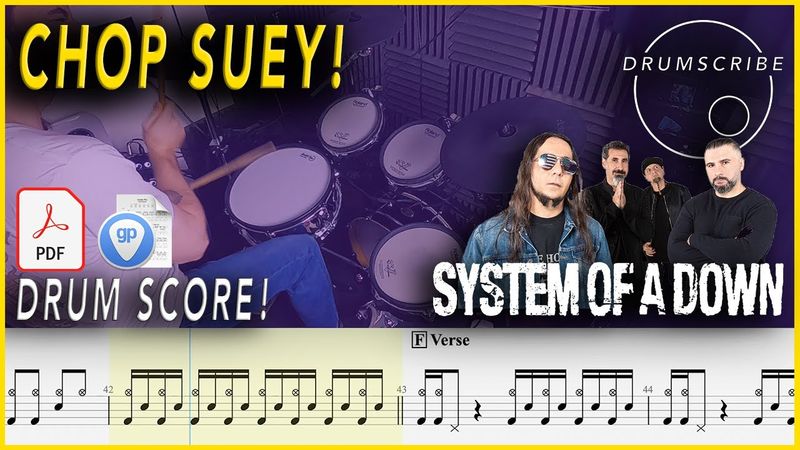 Chop Suey! - System of a Down | DRUM SCORE Sheet Music | #35 DRUMSCRIBE