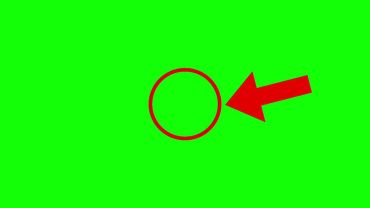 Red circle and arrow green screen