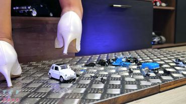 3 Metal Cars Crush Test! 👠🤣 #asmr #stressrelief #experiment