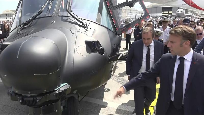 France's Macron visits Airbus and Eutelsat booths at Paris Air Show | AFP