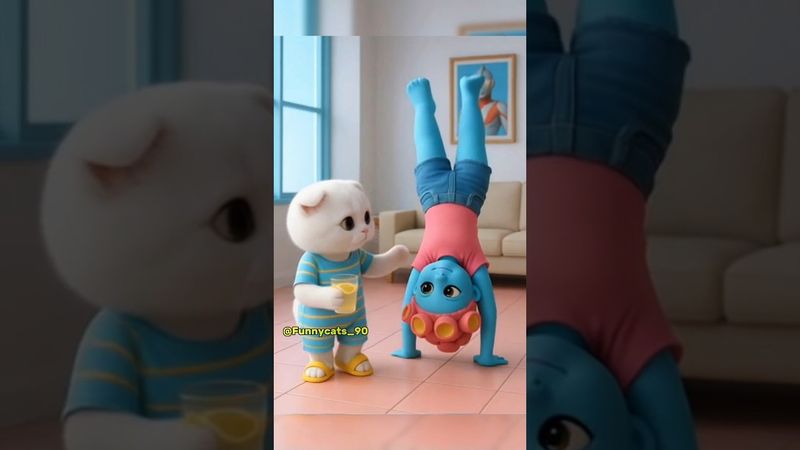 Cat playing a trick on his mom 😹 #pets #comedy #catlovers #cutecat #cat #funny