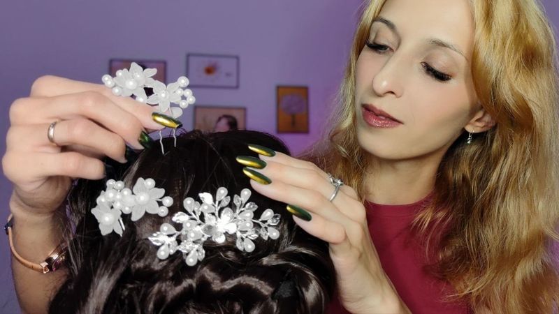 АСМР Укладка волос к особому случаю / Мурашки по коже головы