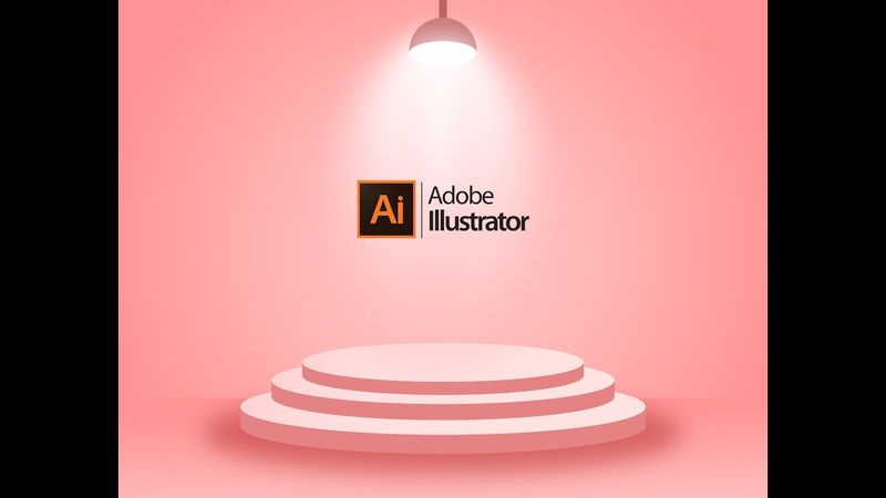 Podium Platform Stage Background 3D illustration in Adobe Illustrator