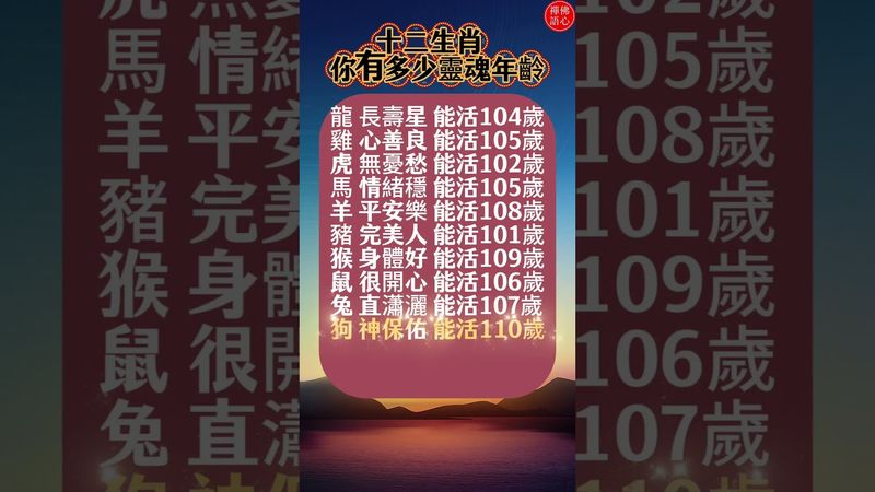 【十二生肖 你有多少靈魂年齡】 十二生肖長壽密碼揭曉！#生肖 #十二生肖 #運勢 #生肖運勢 #玄學 #風水 #命理 #shorts #人生感悟 #易经 #生肖命理 #正能量 #国学文化