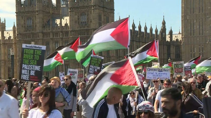 Thousands of pro-Palestinian protesters march in London | AFP