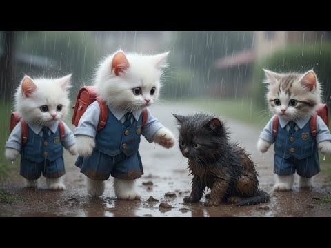 💕 Kind Mama Cat Trims and Cares for Her Baby