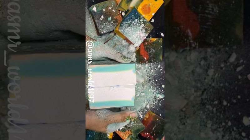 Cube N Crush #rainbowsoap #asmrtriggers #crushingtime #asmrsounds #satisfying #justsoaps #chalkasmr