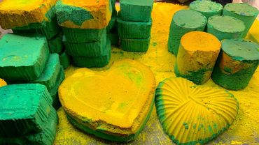 Soft Oxichalk Zebra Crush Yellow and Green Satisfying Gymchalk Asmr