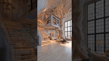 Incredible indoor treehouse office! 🤯👏 #interiordesign #rustic #homeimprovement