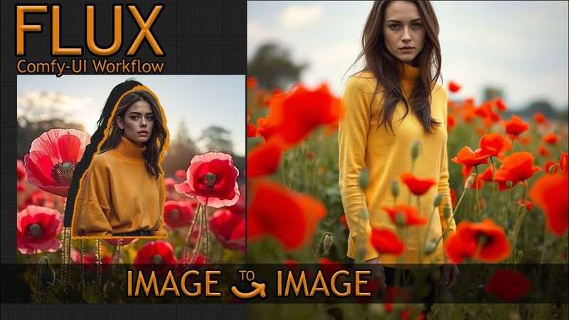 ComfyUI FLUX IMAGE TO IMAGE COMPOSITE FLORENCE 2 WORKFLOW  #comfyui #flux  #img2img  #florence2