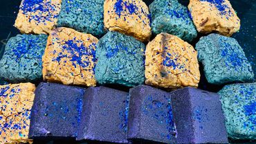 Variety Dusty Soft Paste Block Crush | Dyed Gym Chalk ASMR crushing