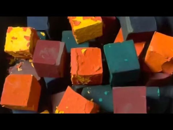 Vibrant Dyed Fresh Chalk Cubes
