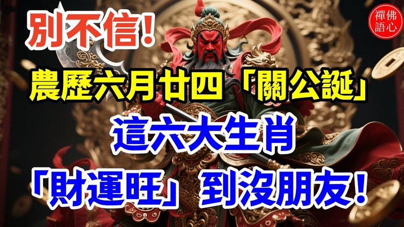 別不信！農歷六月廿四「關公誕」，這六大生肖「財運旺」到沒朋友！