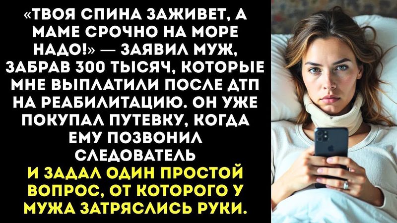 «Твоя спина заживет, а маме на море надо!» — муж украл деньги, которые мне дали на реабилитацию